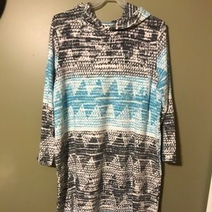 Hooded CuddlDuds Dress/Long Hoodie